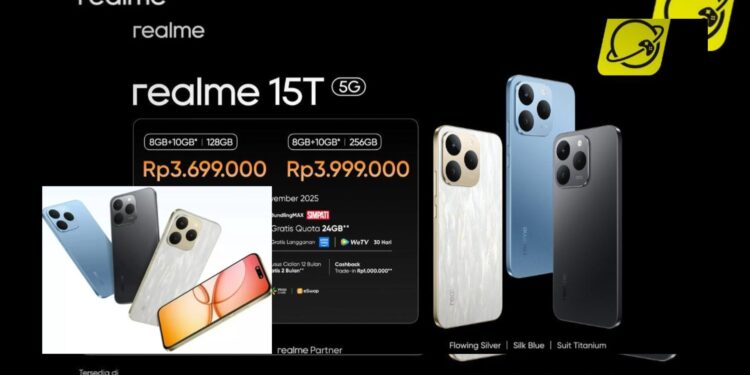 realme 15T 5G Hadir dengan Desain Tipis dan Baterai 7000mAh